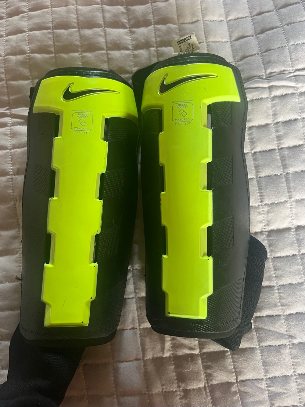 Nike Neon Yellow & Black Soccer Shin Guards